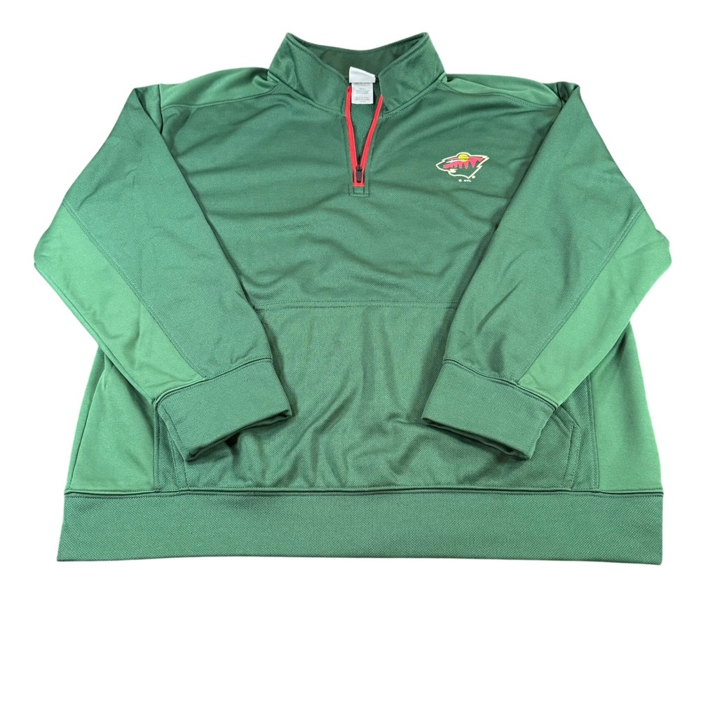 NHL Minnesota Wild Men's XL Quarter Zip Pullover Green Sweatshirt